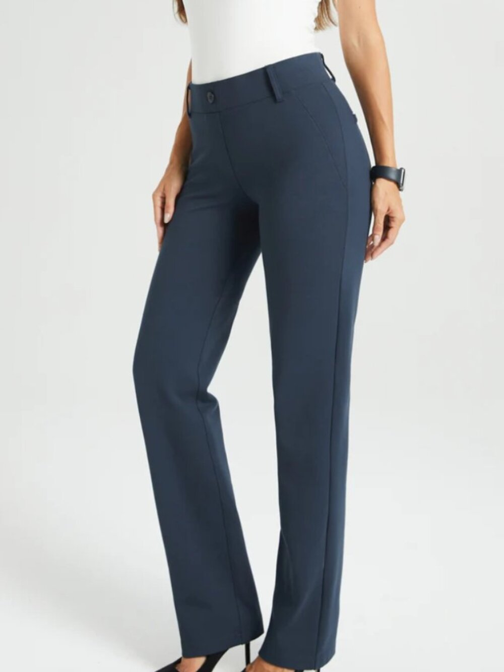 New Betabrand Navy Straight Classic Dress Pant Yoga Pants XXLarge